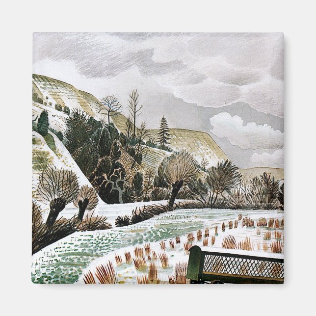 Ravilious - New Year Snow Magnet (Front)