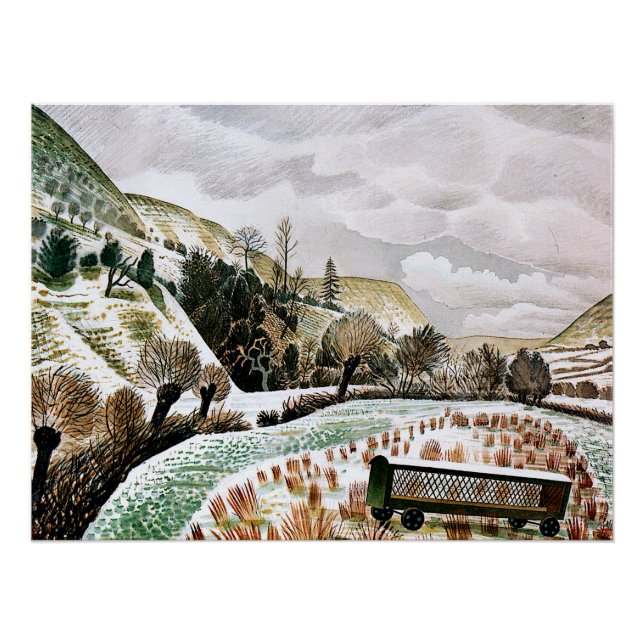 Ravilious - New Year Snow, Poster (Front)