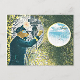 Ravilious - Officer Looking through a Periscope Postcard