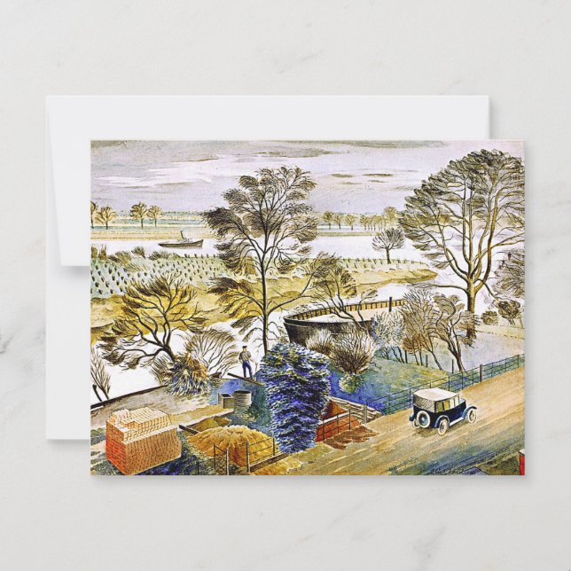 Ravilious - River Thames at Hemmersmith, fine art (Front)