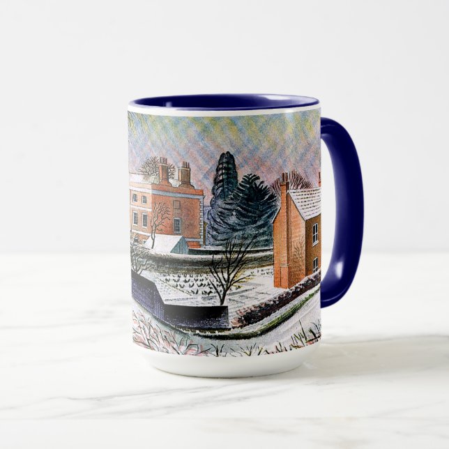 Ravilious - Vicarage in Winter, fine art Mug (Front Right)