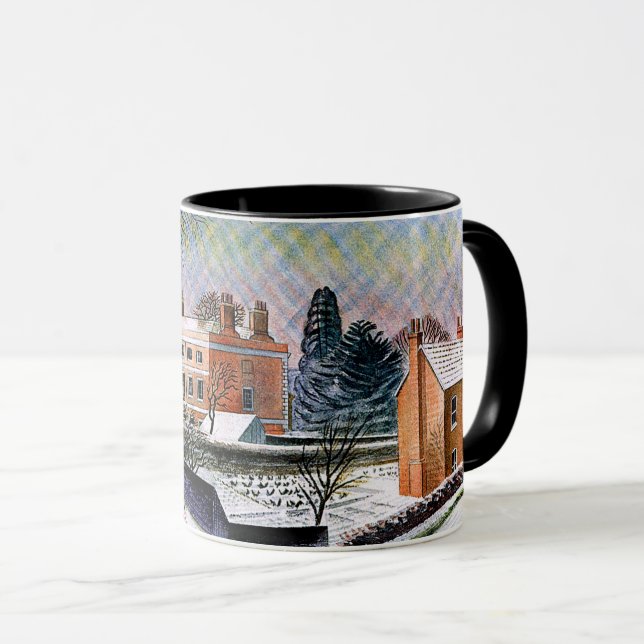 Ravilious - Vicarage in Winter, fine art Mug (Front Right)