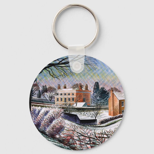 Ravilious - Vicarage in Winter,  Key Ring (Front)