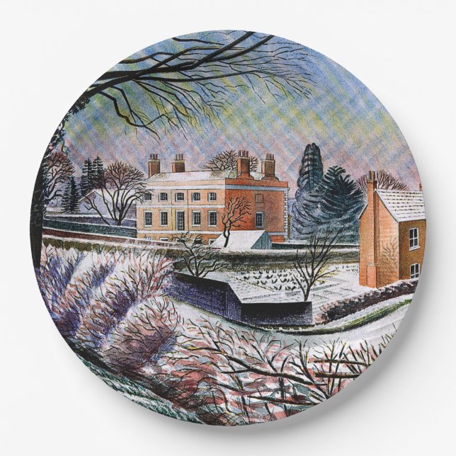 Ravilious - Vicarage in Winter,  Paper Plate (Front)