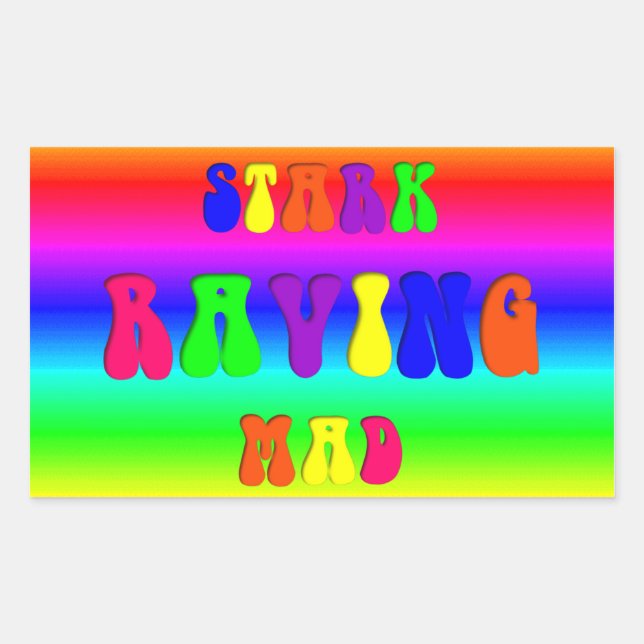 Raving Rainbow Optical Illusion Rectangular Sticker (Front)