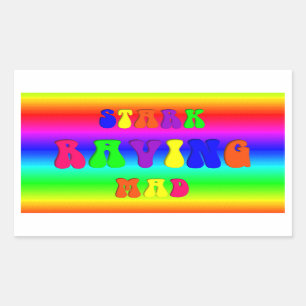 Raving Rainbow Optical Illusion Rectangular Sticker