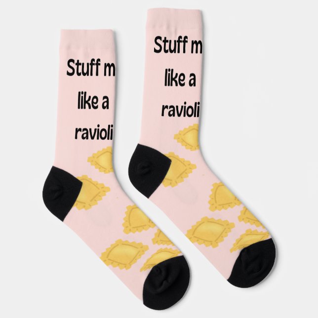 Ravioli Crew Socks Funny Pasta Quote (Right)