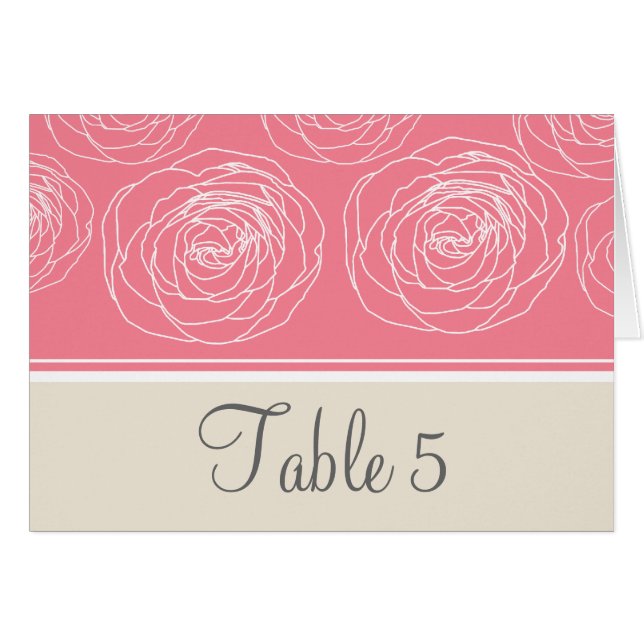 Ravishing Roses Elegant Table Card (Front Horizontal)