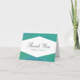 Ravishing Teal Green Watercolor Thank You