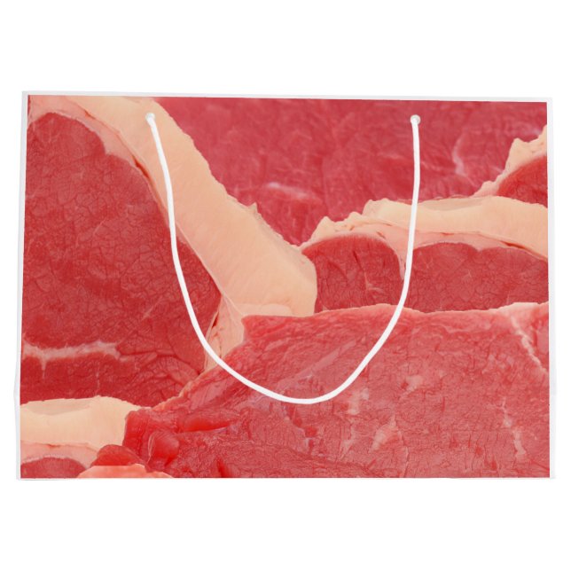 Raw Beef Pattern Large Gift Bag (Back)