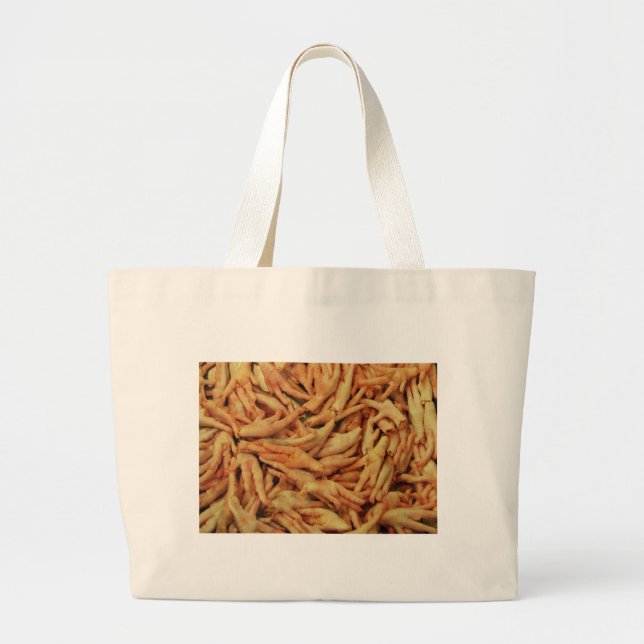 Raw Chicken Feet Large Tote Bag (Front)