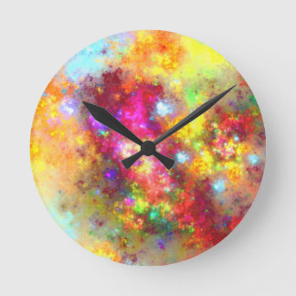 raw fractal art round clock