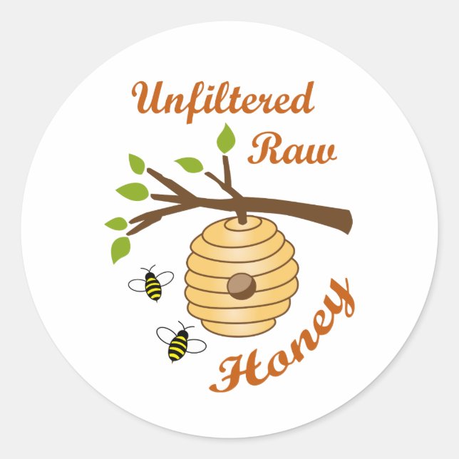 Raw Honey Classic Round Sticker (Front)