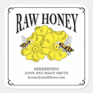 Raw honey labels for beekeepers.