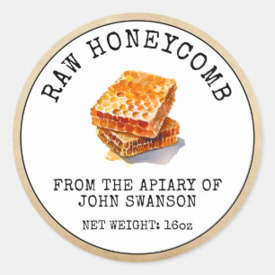 Raw Honeycomb Apiary Beehive Honey Classic Round Sticker