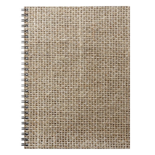 Raw Linen: Natural Textured Fabric. Notebook (Front)