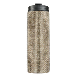 Raw Linen: Natural Textured Fabric. Thermal Tumbler