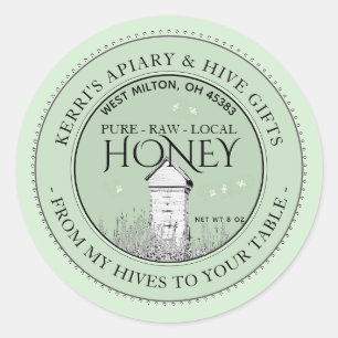 Raw Local Honey From My Hives to Your Table Classic Round Sticker