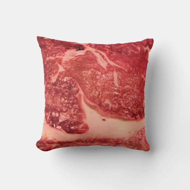 Raw Meat Ribeye Steak Cushion (Front)