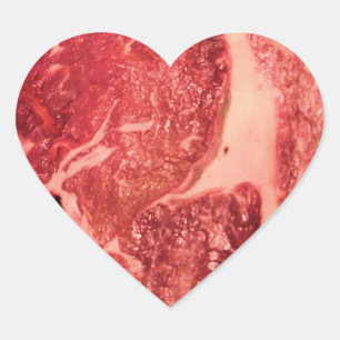 Raw Meat Ribeye Steak Heart Sticker