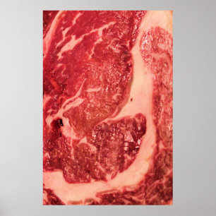 Raw Meat Ribeye Steak Poster