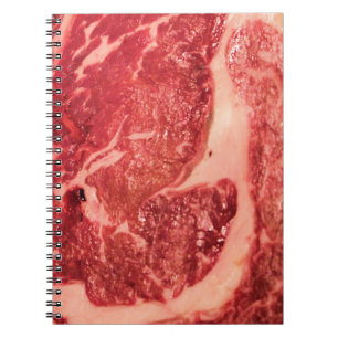 Raw Meat Ribeye Steak Texture Notebook