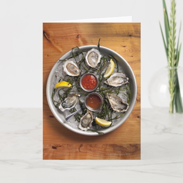 Raw oysters arranged card (Front)