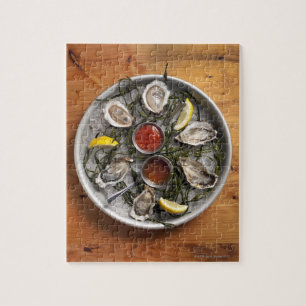 Raw oysters arranged jigsaw puzzle