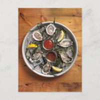 Raw oysters arranged