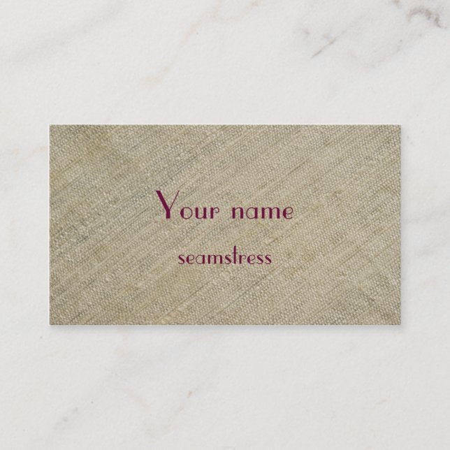 raw silk for a seamstress business card (Front)