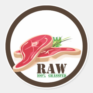 Raw Steak Organic Planet Stickers