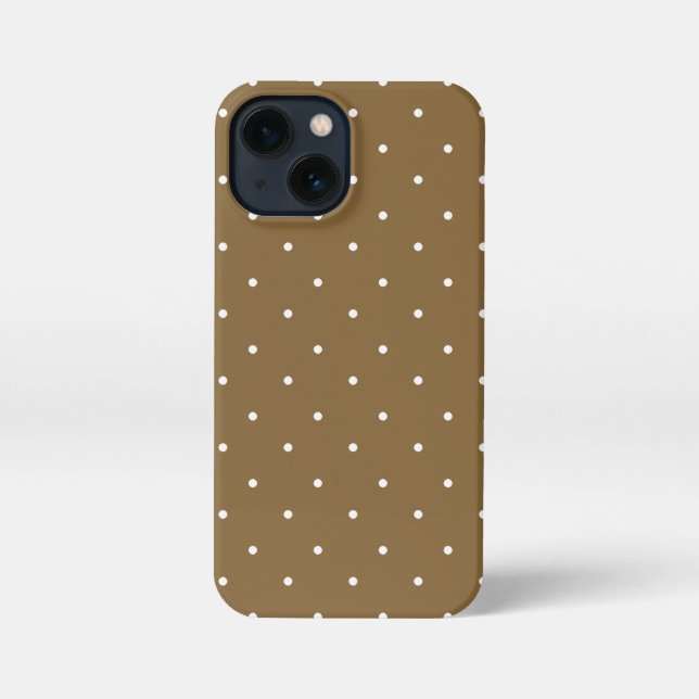 Raw Umber and white Polka Dots Phone Cases (Back)