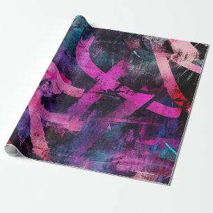 Raw Urban Graffiti Art with Bold Paint Strokes Wrapping Paper