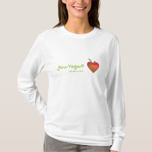 Raw vegan with all my love (red apple heart) T-Shirt