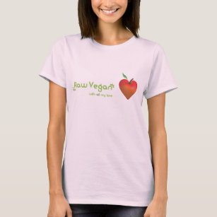 Raw vegan with all my love (red apple heart) T-Shirt