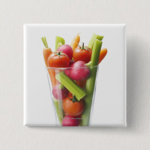 Raw vegetable shake 15 cm square badge