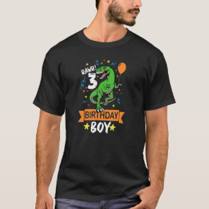 Rawr 3 Birthday Boy Dinosaur 3rd Birthday Trex Bir T-Shirt