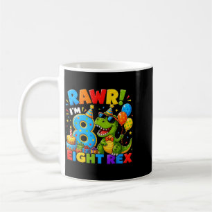 Rawr 8 Eight Rex Dinosaur 8th Birthday Boy Party Coffee Mug