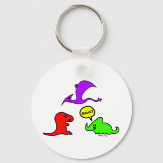 Rawr! Cute Dinosaurs Chibi Babies Dinos Key Ring
