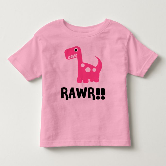 Rawr Dino Pink Toddler T-Shirt (Front)