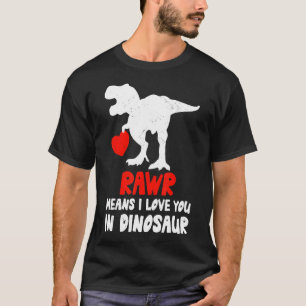 Rawr Dinosaur Carrying A Heart Valentine Dino Cute T-Shirt