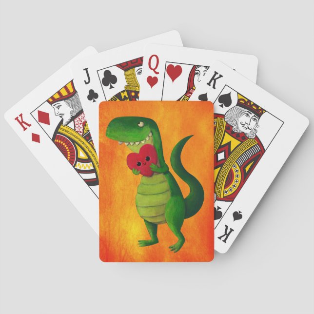RAWR Dinosaur Love Playing Cards (Back)