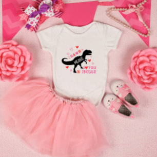 Rawr Dinosaur Valentine's Day Baby Bodysuit