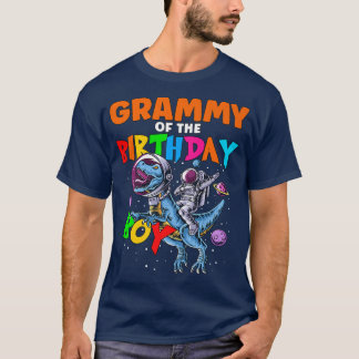 Rawr Grammy Of The Birthday Boy Astronaut Riding D T-Shirt