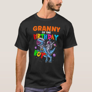 Rawr Granny Of The Birthday Boy Astronaut Riding D T-Shirt