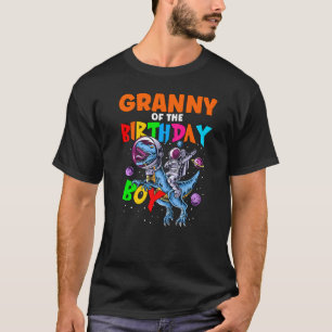 Rawr Granny Of The Birthday Boy Astronaut Riding D T-Shirt