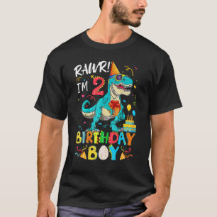 Rawr I M 2nd Birthday Boy Dinosaur T Rex 2 Years O T-Shirt