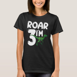 Rawr I m 3 Years Old Dinosaur Rex Birthday Squad R T-Shirt