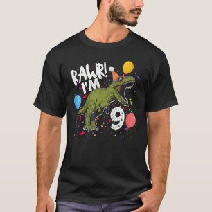 Rawr I m 9 Birthday Boy Dinosaur rex Themed 9th Bi T-Shirt