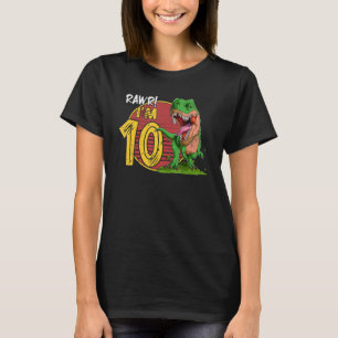 Rawr I'm 10 10th Birthday Rex Dinosaur Party For B T-Shirt